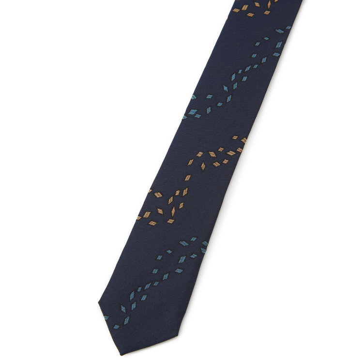 シルバーライン 【SILVER LINE】シルク小紋ネクタイ 8.5cm幅/ネイビー/SARUTAHIKO COFFEE その他