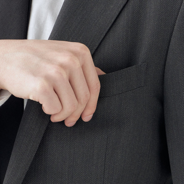 シルバーライン 【4S CROSS】【年間】セットアップジャケット/グレー×カルゼ/パッチポケット グレー中間