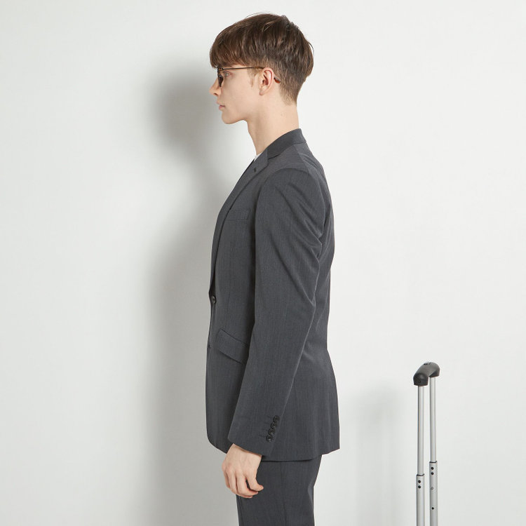 ブラックライン 【KSW】【年間】2釦シングルスーツ 0タック/グレー/ウエストムーブ/ウォッシャブル/MOVING STRETCH/※裾上げ必要 グレー中間