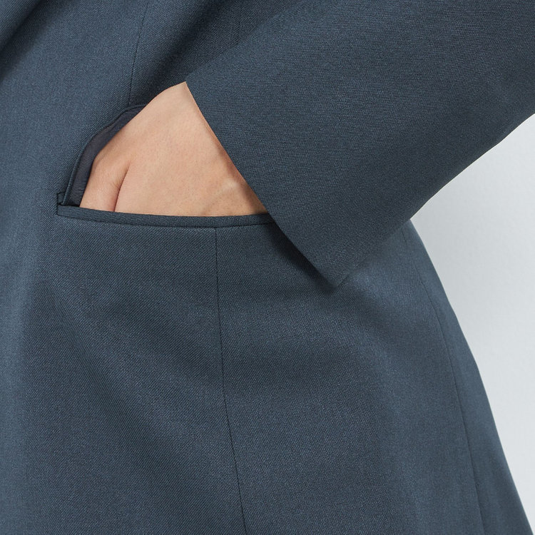 シルバーライン 【SILVER LINE】【年間】1釦シングルパンツスーツ/ネイビー/ウォッシャブル/Naturemier/4S SUSTAINABILITY&ECOLOGY FABRIC/※パンツ裾上げ済仕様 紺中間