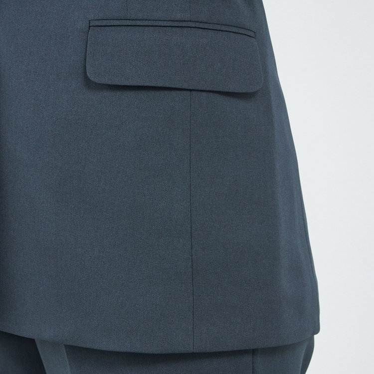 シルバーライン 【SILVER LINE】【年間】1釦シングルパンツスーツ/ネイビー/ウォッシャブル/Naturemier/4S SUSTAINABILITY&ECOLOGY FABRIC/※パンツ裾上げ済仕様 紺中間