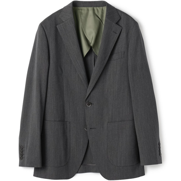 シルバーライン 【4S CROSS】【年間】セットアップジャケット/グレー×カルゼ/パッチポケット グレー中間