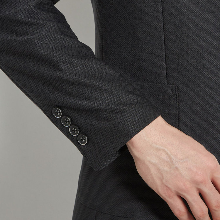 シルバーライン 【CLASSICO TAPERED】【春夏】2釦シングルジャケット/ブラック/パッチポケット/4S SUSTAINABILITY&ECOLOGY FABRIC 黒
