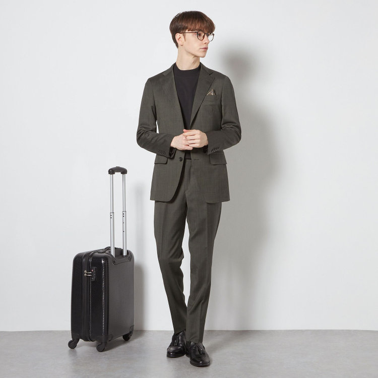 シルバーライン 【CLASSICO TAPERED】【春夏】2釦シングルスーツ 1タック/カーキ/ウエストムーブ/REDA ACTIVE/NEW ZEALAND MERINO/SHOWER CLEAN/※パンツ裾上げ済仕様 黄淡色