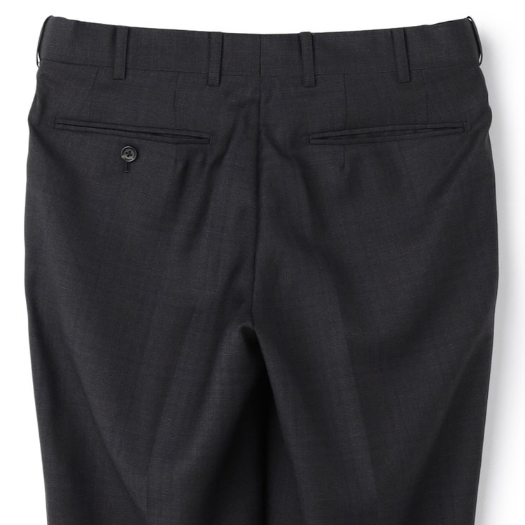 シルバーライン 【CLASSICO TAPERED】【秋冬】2釦シングルスーツ 1タック/ダークグレー×チェック/ウエストムーブ/Ermenegildo Zegna TRAVELLER woven in italy/※裾上げ必要 グレー濃色