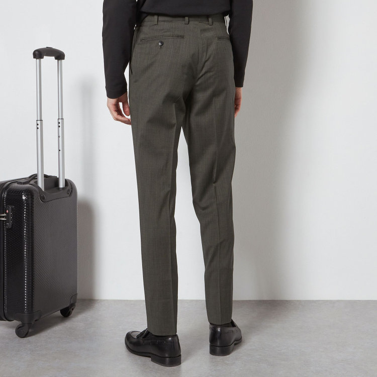 シルバーライン 【CLASSICO TAPERED】【春夏】2釦シングルスーツ 1タック/カーキ/ウエストムーブ/REDA ACTIVE/NEW ZEALAND MERINO/SHOWER CLEAN/※パンツ裾上げ済仕様 黄淡色