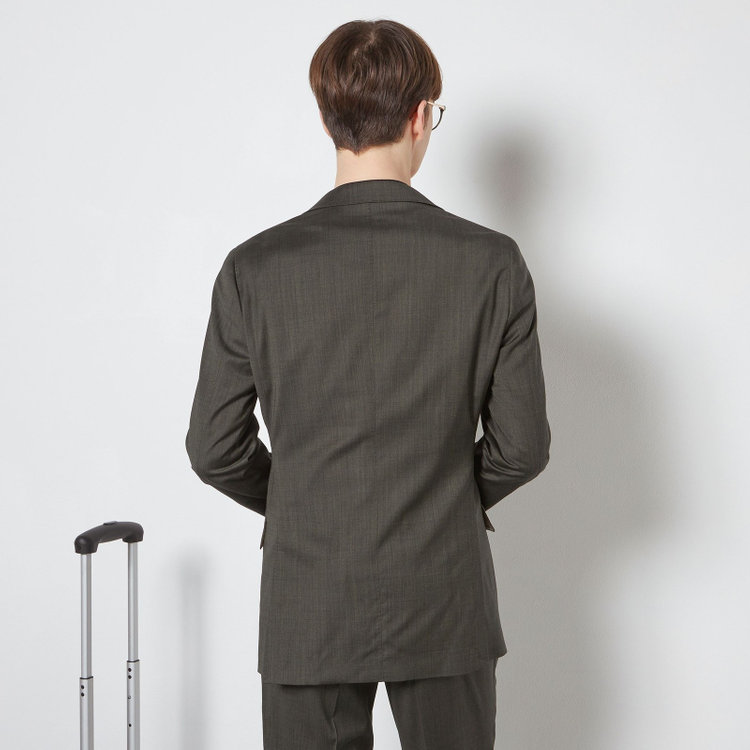 シルバーライン 【CLASSICO TAPERED】【春夏】2釦シングルスーツ 1タック/カーキ/ウエストムーブ/REDA ACTIVE/NEW ZEALAND MERINO/SHOWER CLEAN/※パンツ裾上げ済仕様 黄淡色