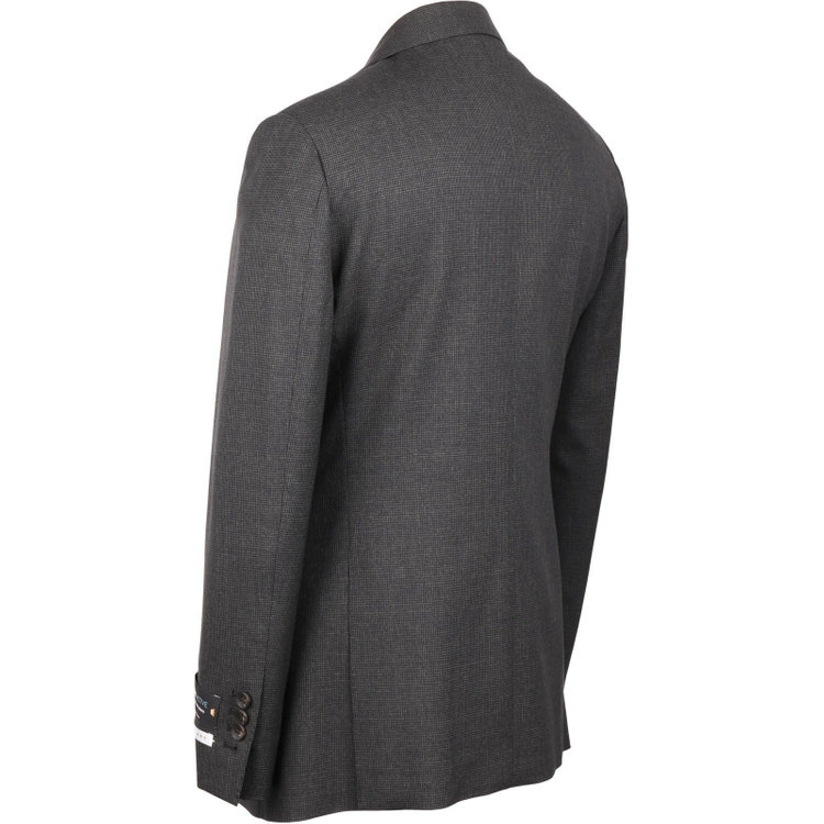 スーツセレクト 【発送在庫あり】【CLASSICO TAPERED】【春夏】2釦シングルスーツ 1タック/カーキ＆ブラック×ハウンドトゥース/REDA ACTIVE/NEW ZEALAND WOOL MERINO/SHOWER CLEAN ブラック系(黒)