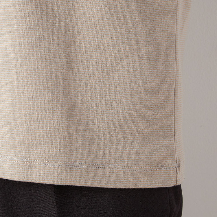 スーツセレクト  【RBC/長袖】ボーダーシャツ/グレー グレー中間