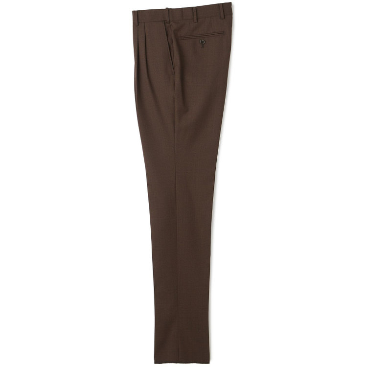 シルバーライン 【CLASSICO TAPERED】【春夏】3釦段返りシングルスーツ 2タック/ブラウン/パッチポケット/ウエストムーブ/MARZOTTO/※裾上げ必要 茶濃色