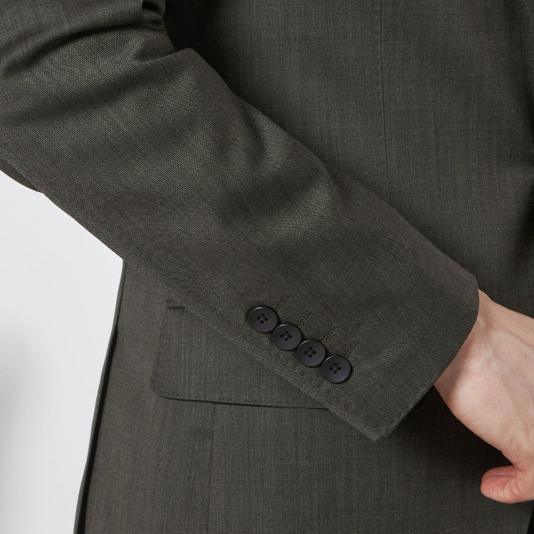 シルバーライン 【CLASSICO TAPERED】【春夏】2釦シングルスーツ 1タック/カーキ/ウエストムーブ/REDA ACTIVE/NEW ZEALAND MERINO/SHOWER CLEAN/※パンツ裾上げ済仕様 黄淡色