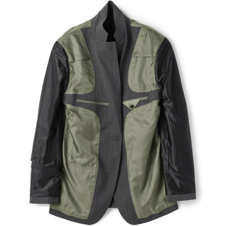 シルバーライン 【4S CROSS】【年間】セットアップジャケット/グレー×カルゼ/パッチポケット グレー中間