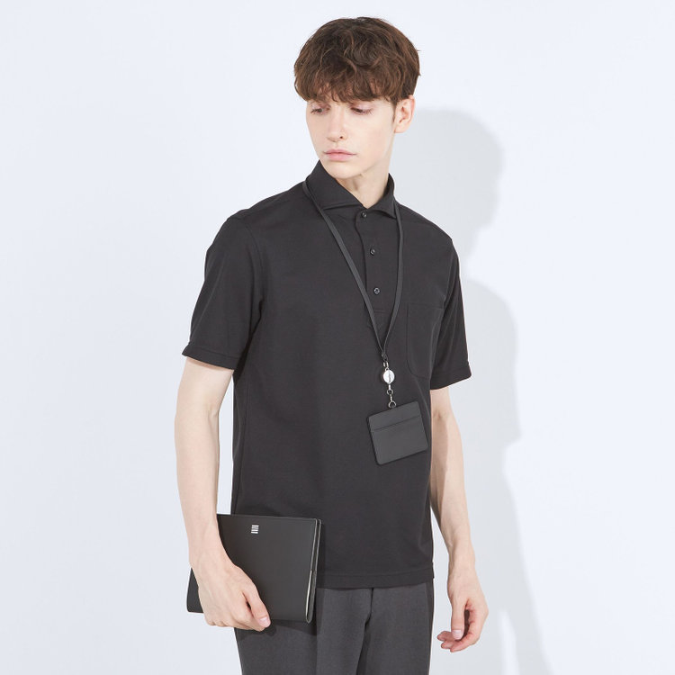 シルバーライン 【発送在庫あり】【WEB限定】【RBC/半袖】カッタウェイビズポロシャツ プルオーバータイプ/ブラック/4S 黒