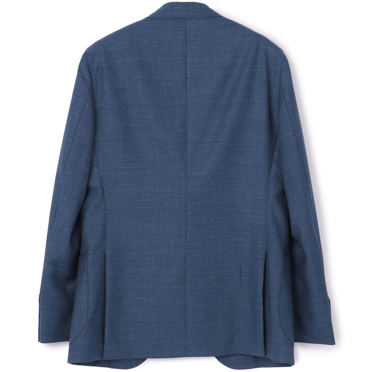 シルバーライン 【発送在庫あり】【CLASSICO TAPERED】【春夏】3釦段返りシングルスーツ 2タック/ブルー/パッチポケット/ウエストムーブ/MARZOTTO/※パンツ裾直し必要 青中間