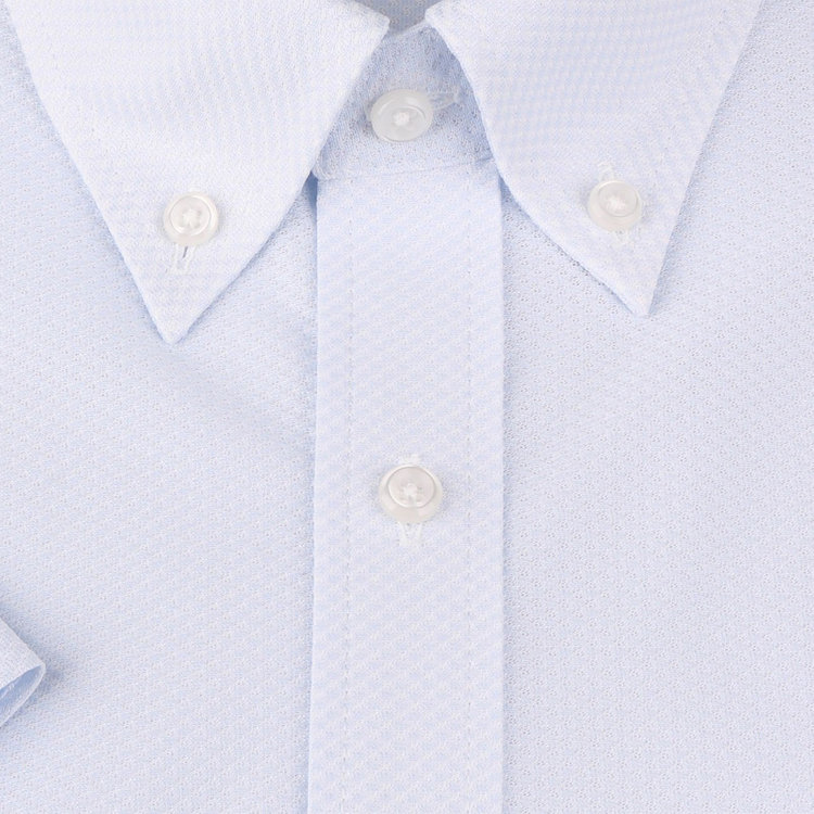 ブラックライン 【発送在庫あり】【BL/半袖】【スーパーノンアイロン】ボタンダウンドレスワイシャツ/サックス×ドビー/SUPER NON IRON 4S ブルー系(青)