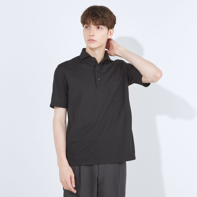 シルバーライン 【発送在庫あり】【WEB限定】【RBC/半袖】カッタウェイビズポロシャツ プルオーバータイプ/ブラック/4S 黒