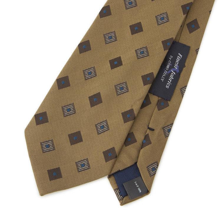 シルバーライン 【SILVER LINE】シルク小紋ネクタイ 8.5cm幅/ゴールド/Finest fabrics by COMO ITALY その他