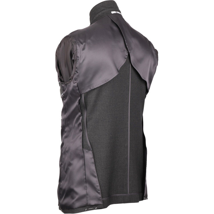 スーツセレクト 【発送在庫あり】【CLASSICO TAPERED】【春夏】2釦シングルスーツ 1タック/カーキ＆ブラック×ハウンドトゥース/REDA ACTIVE/NEW ZEALAND WOOL MERINO/SHOWER CLEAN ブラック系(黒)