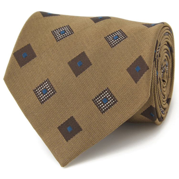 シルバーライン 【SILVER LINE】シルク小紋ネクタイ 8.5cm幅/ゴールド/Finest fabrics by COMO ITALY その他