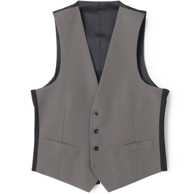 ブラックライン 【SLIM TAPERED_2】【年間】2釦シングルスリーピーススーツ 0タック/グレー/ウエストシャーリング/4S/※パンツ裾直し必要 グレー濃色