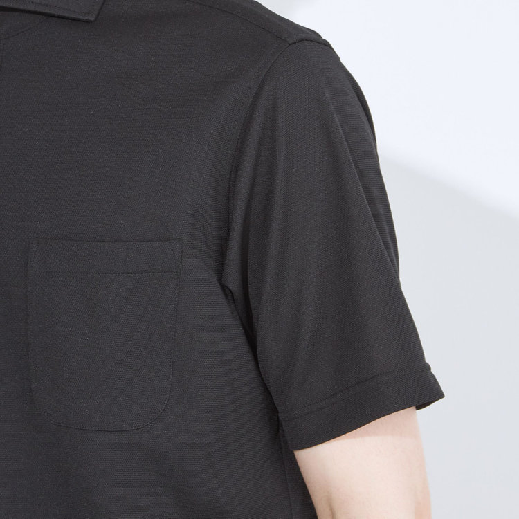 シルバーライン 【発送在庫あり】【WEB限定】【RBC/半袖】カッタウェイビズポロシャツ プルオーバータイプ/ブラック/4S 黒