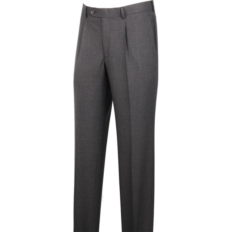 スーツセレクト 【発送在庫あり】【CLASSICO TAPERED】【春夏】2釦シングルスーツ 1タック/カーキ＆ブラック×ハウンドトゥース/REDA ACTIVE/NEW ZEALAND WOOL MERINO/SHOWER CLEAN ブラック系(黒)