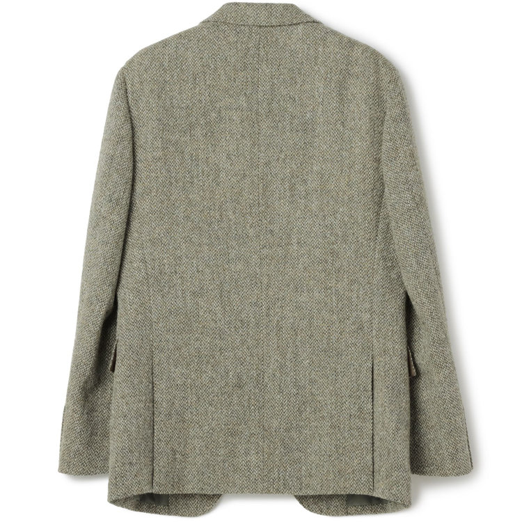 シルバーライン 【CLASSICO TAPERED】【秋冬】ウール2釦ジャケット/ベージュ×チェック+ツイード/Harris Tweed hand woven in the outer hebrides of scotland 茶淡色