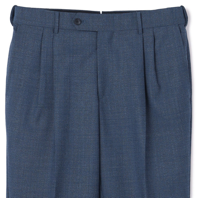 シルバーライン 【発送在庫あり】【CLASSICO TAPERED】【春夏】3釦段返りシングルスーツ 2タック/ブルー/パッチポケット/ウエストムーブ/MARZOTTO/※パンツ裾直し必要 青中間