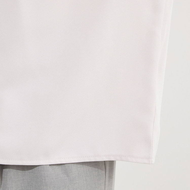 シルバーライン 【SILVER LINE/7分袖】フロントメタルボタンキーネック/ピンク 赤淡色