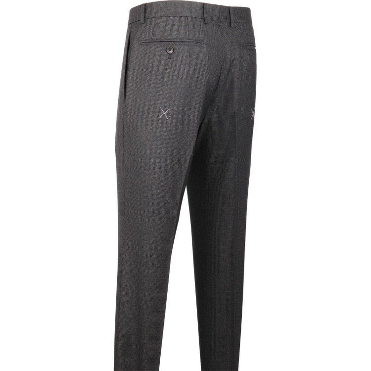 スーツセレクト 【発送在庫あり】【CLASSICO TAPERED】【春夏】2釦シングルスーツ 1タック/カーキ＆ブラック×ハウンドトゥース/REDA ACTIVE/NEW ZEALAND WOOL MERINO/SHOWER CLEAN ブラック系(黒)