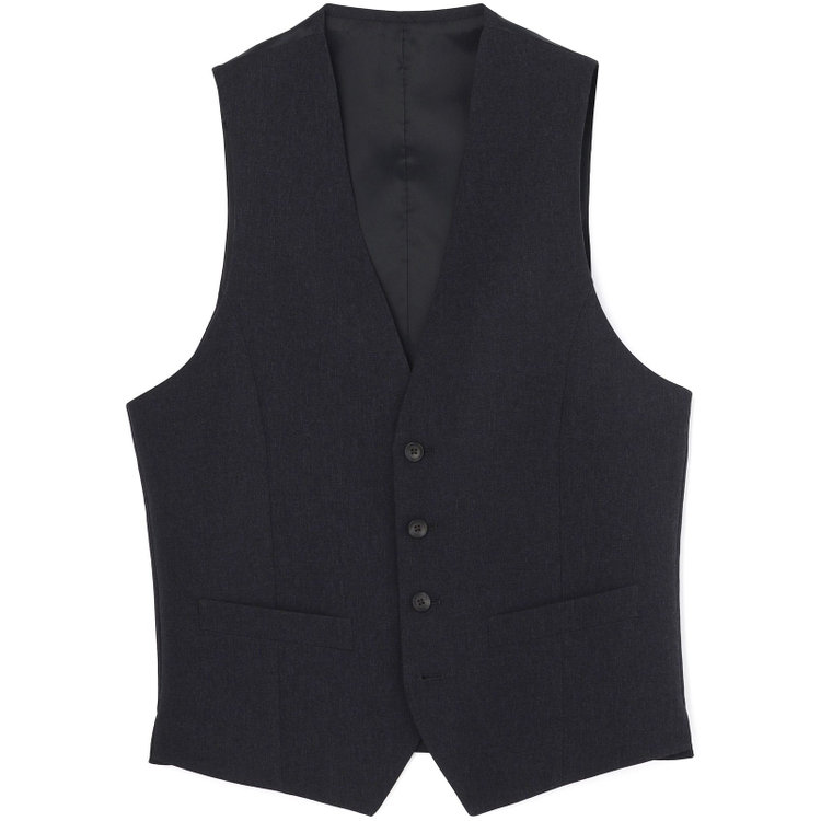 シルバーライン 【CLASSICO TAPERED】【春夏】2釦シングルスリーピーススーツ 1タックテーパードパンツ/ネイビー/ウエストムーブ/4S SUSTAINABILITY&ECOLOGY FABRIC/※パンツ裾上げ済仕様 紺濃色