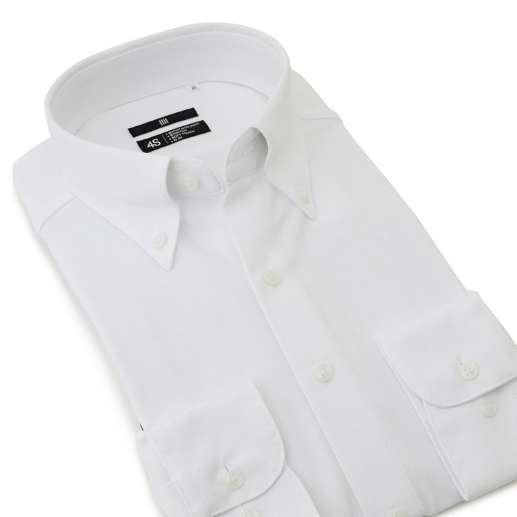 ブラックライン 【発送在庫あり】【WEB限定】【BLACK LINE】ボタンダウンワイシャツ/ホワイト×ドビー/「4S」スーパーノンアイロン・ストレッチ 白