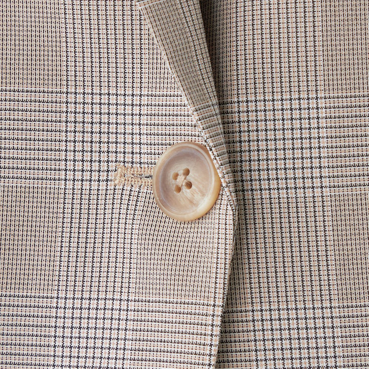 シルバーライン 【SL】【年間】1釦ジャケット/ベージュ×チェック/ウォッシャブル 茶中間