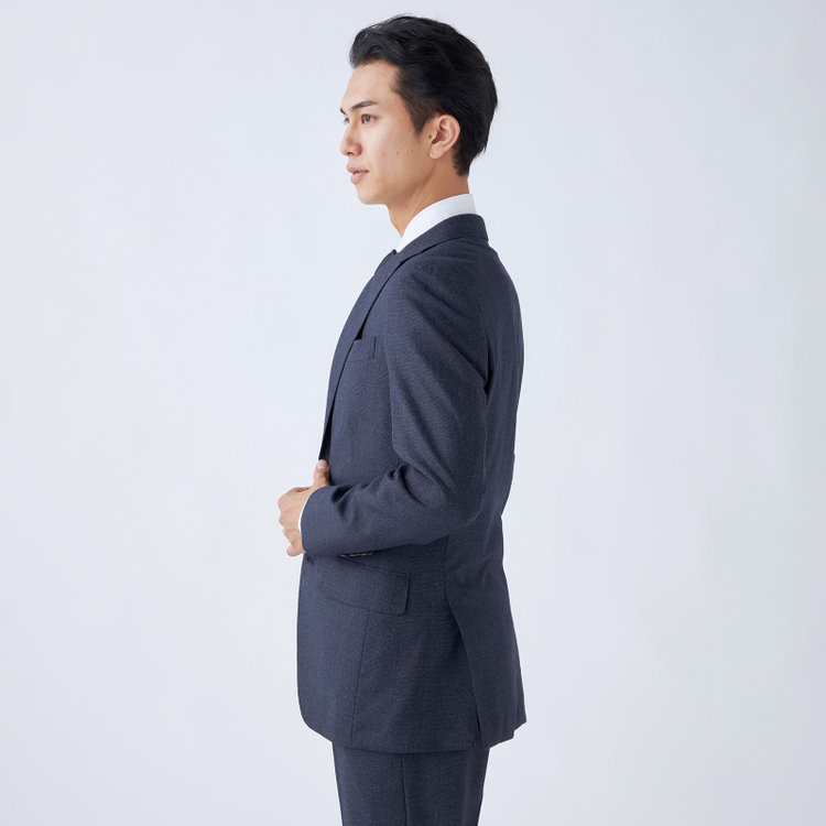 シルバーライン 【発送在庫あり】【CLASSICO TAPERED】【秋冬】2釦シングルスーツ 1タック/ネイビー/Ermenegildo Zegna LOOP woven in italy/※裾上げ必要 青濃色