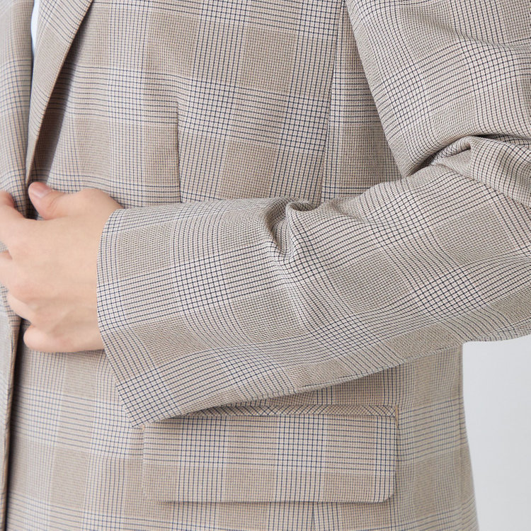 シルバーライン 【SL】【年間】1釦ジャケット/ベージュ×チェック/ウォッシャブル 茶中間