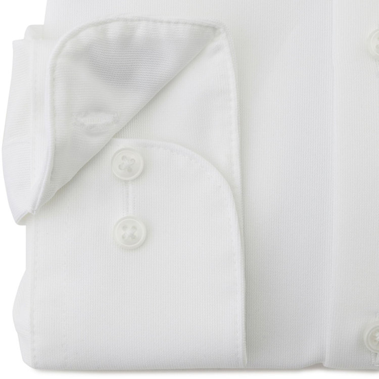 ブラックライン 【発送在庫あり】【WEB限定】【BLACK LINE】ホリゾンタルワイドワイシャツ/ホワイト×ドビー/「4S」スーパーノンアイロン・ストレッチ 白