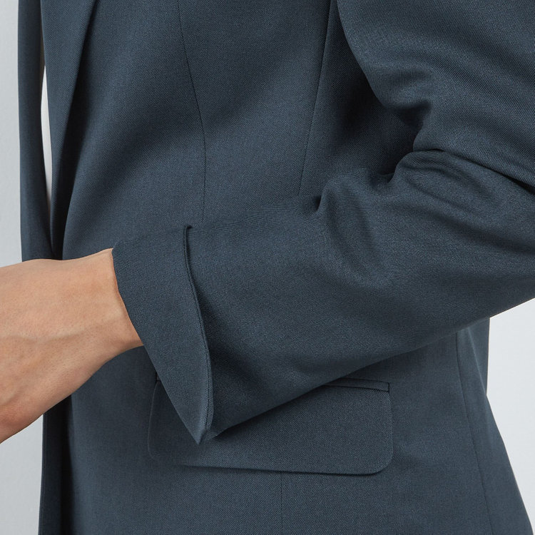 シルバーライン 【SILVER LINE】【年間】1釦シングルパンツスーツ/ネイビー/ウォッシャブル/Naturemier/4S SUSTAINABILITY&ECOLOGY FABRIC/※パンツ裾上げ済仕様 紺中間