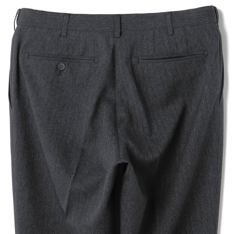 ブラックライン 【SLIM TAPERED】【秋冬】【4S】ポリエステルパンツ 0タック/グレー×ヘリンボーン/ウォッシャブル素材/ストレッチ/スーパーノンアイロン/ウエストムーブ仕様/※裾上げ必要 グレー中間