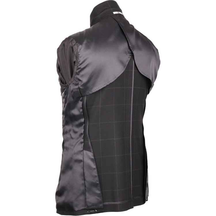 スーツセレクト 【発送在庫あり】【CLASSICO TAPERED】【春夏】2釦シングルスーツ 1タック/ブラック×チェック/REDA ACTIVE/NEW ZEALAND WOOL MERINO/SHOWER CLEAN ブラック系(黒)