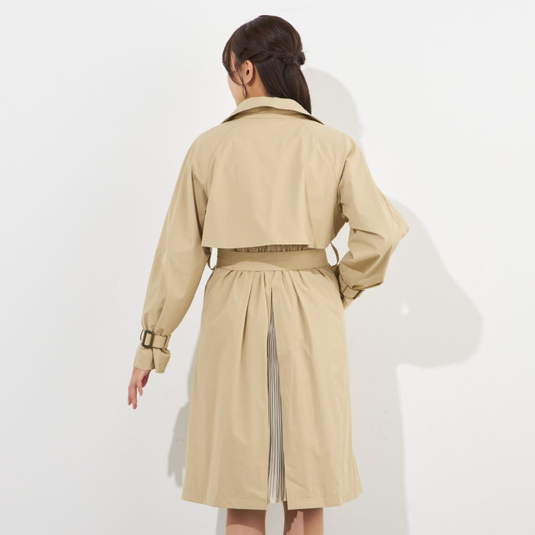 スーツセレクト 【SUIT SELECT×Samantha Thavasa】バックプリーツ トレンチコート/ベージュ 茶淡色