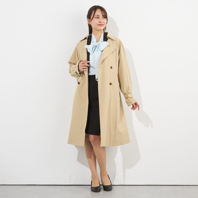 スーツセレクト 【SUIT SELECT×Samantha Thavasa】バックプリーツ トレンチコート/ベージュ 茶淡色