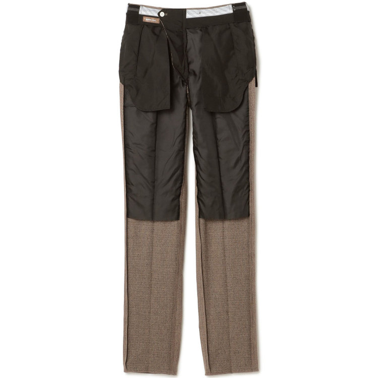 シルバーライン 【RBC】【秋冬】1タックテーパードパンツ/ブラウン×チェック/ウエストムーブ/4S SUSTAINABLE/※裾上げ必要 茶中間