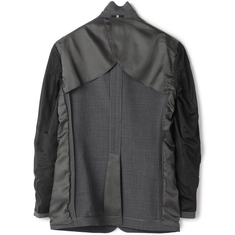 ブラックライン 【SLIM TAPERED_2】【春夏】2釦シングルスーツ 0タック/グレー×シャドー/ウエストシャーリング/4S SUSTAINABILITY&ECOLOGY FABRIC/※パンツ裾上げ済仕様 グレー中間