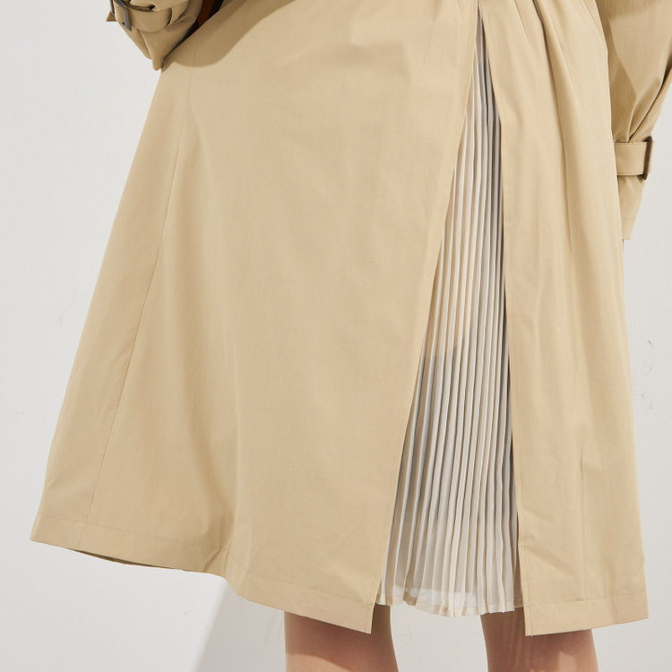 スーツセレクト 【SUIT SELECT×Samantha Thavasa】バックプリーツ トレンチコート/ベージュ 茶淡色