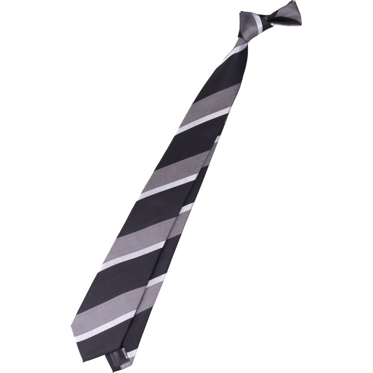 ブラックライン 【BL】シルクブレンドストライプネクタイ 7.5cm幅/グレー×ブラック その他