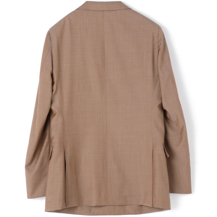 シルバーライン 【発送在庫あり】【CLASSICO TAPERED】【春夏】6釦2掛けダブルスーツ 2タック/ライトブラウン/チェンジポケット/MARZOTTO/※パンツ裾直し必要 茶淡色