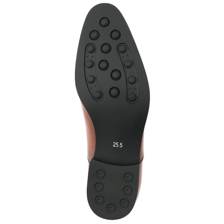 スーツセレクト ストレートチップドレスシューズ/ブラウン/牛革/セメント製法 茶中間