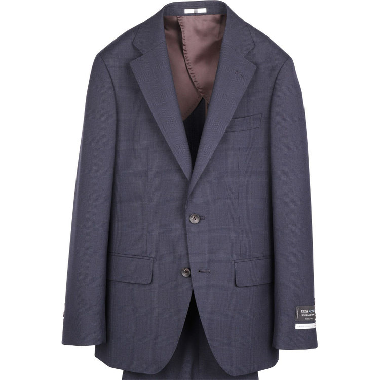 スーツセレクト 【発送在庫あり】【CLASSICO TAPERED】【春夏】2釦シングルスーツ 1タック/ネイビー×チェック/REDA ACTIVE/NEW ZEALAND WOOL MERINO/SHOWER CLEAN ネイビー系(紺)