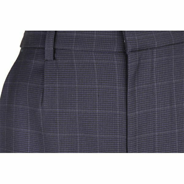 ブラックライン 【WEB限定/OUTLET】【発送在庫あり】【SL】【年間】1タック9分丈テーパードパンツ/ネイビー×ハウンドトゥース+オーバーペン/ストレッチ素材/ウォッシャブル ネイビー系(紺)