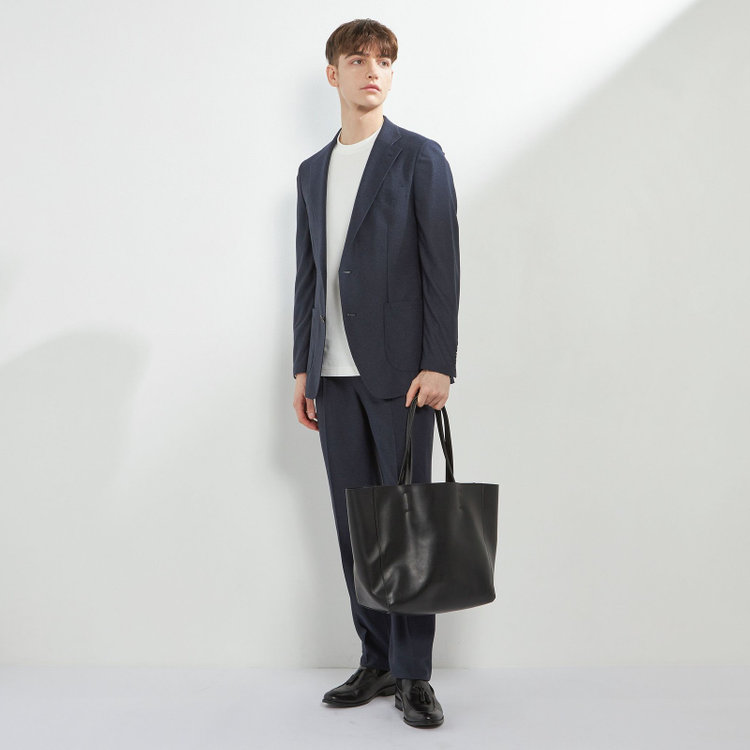 シルバーライン 【CLASSICO TAPERED】【春夏】2釦シングルジャケット/ネイビー/パッチポケット/4S SUSTAINABILITY&ECOLOGY FABRIC 紺濃色